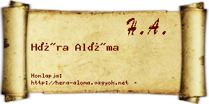 Héra Alóma névjegykártya